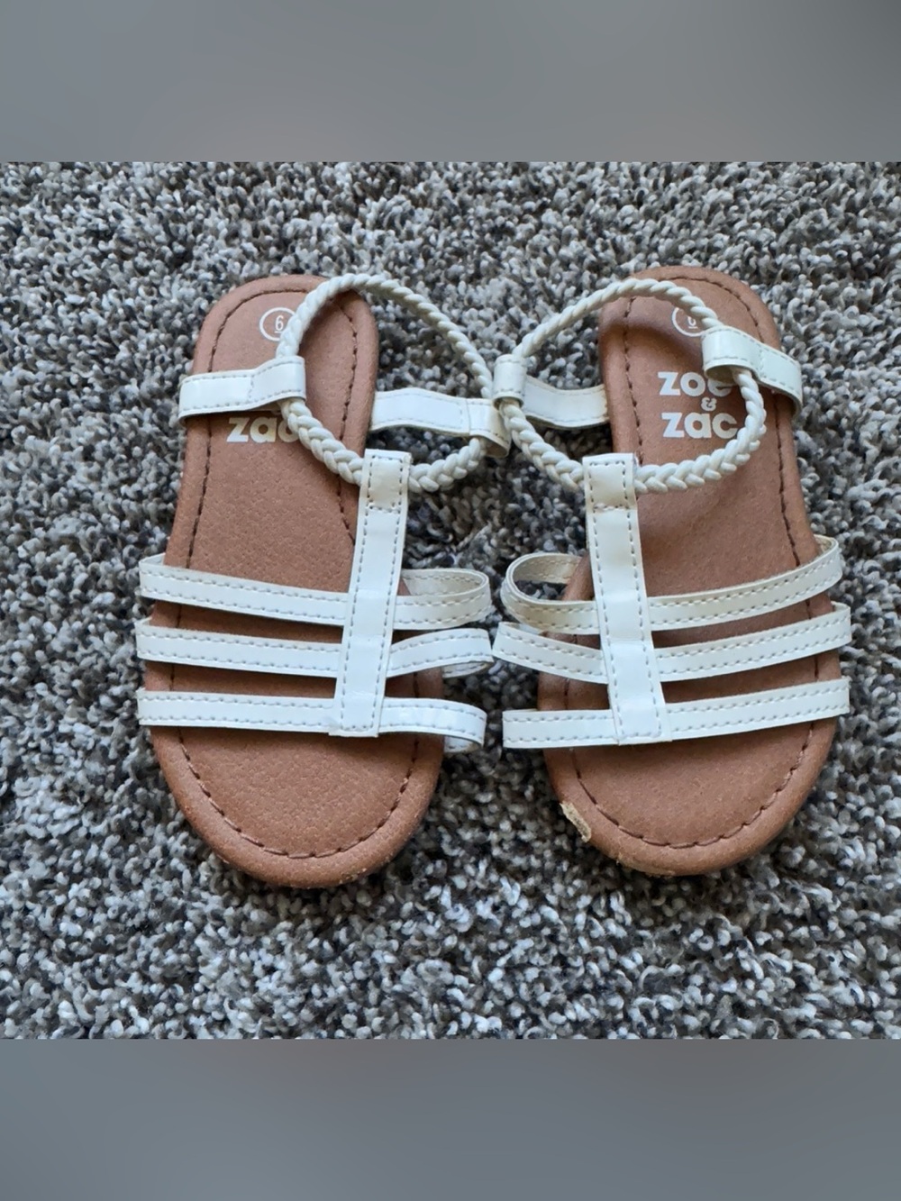 Girls' White Strappy Sandals